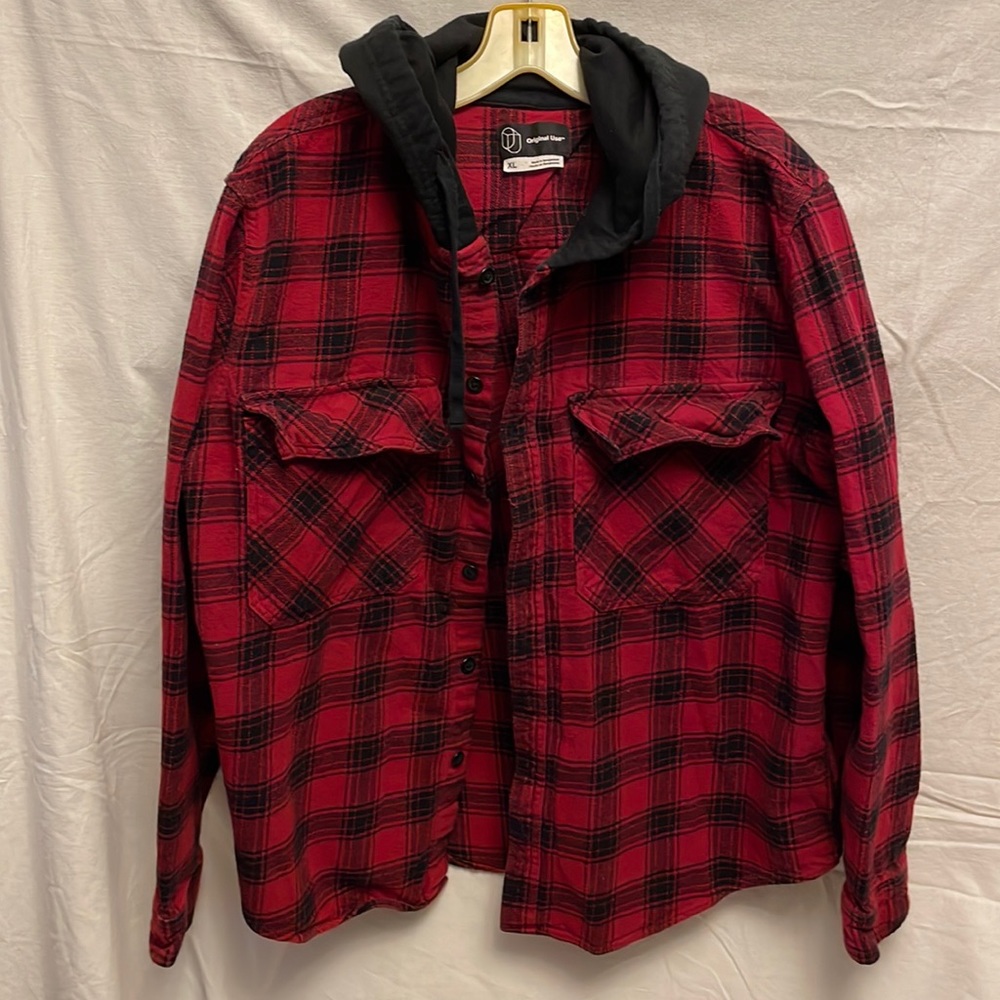 Original Use Men’s Hooded Flannel Shirt